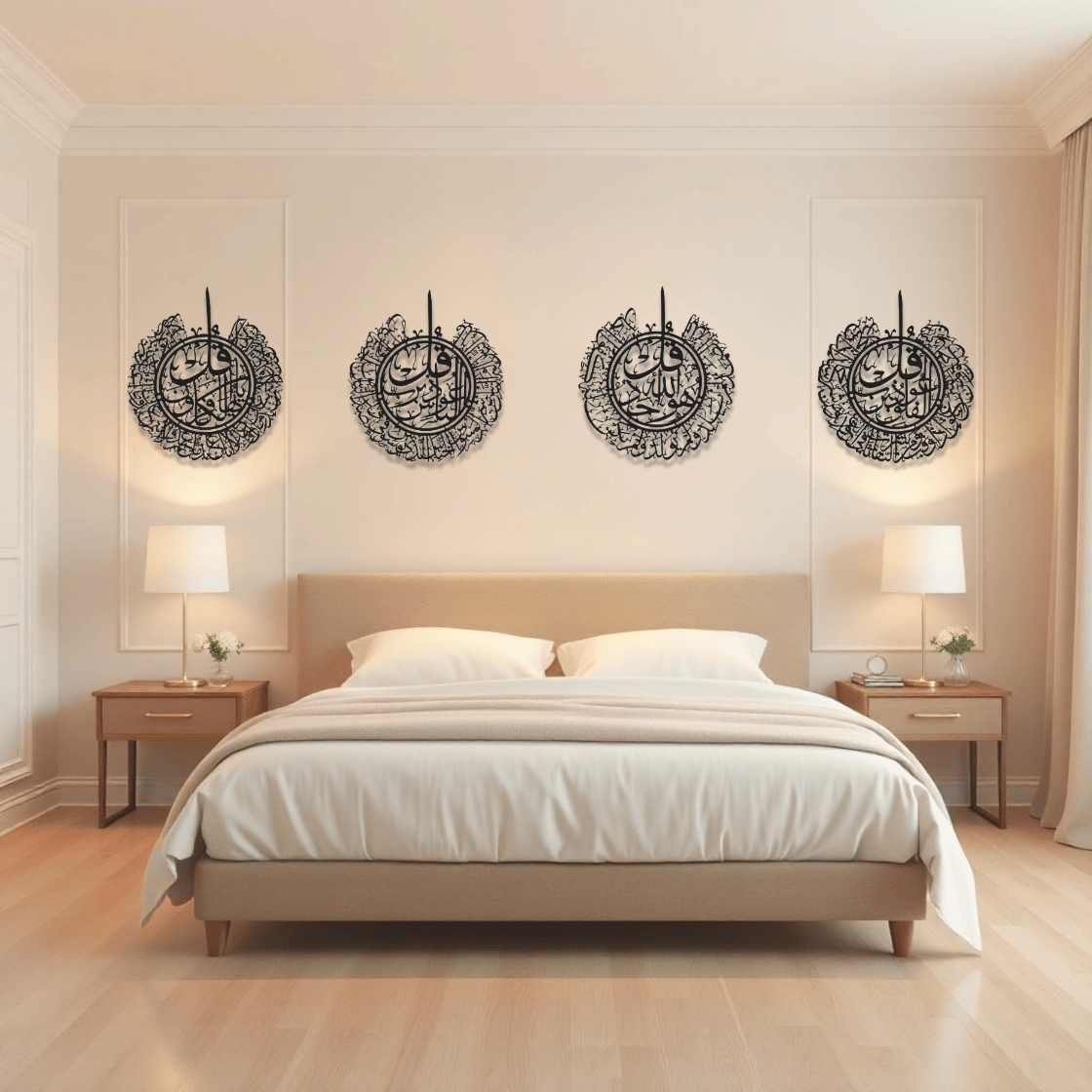 4 Quls Metal Islamic Wall Art