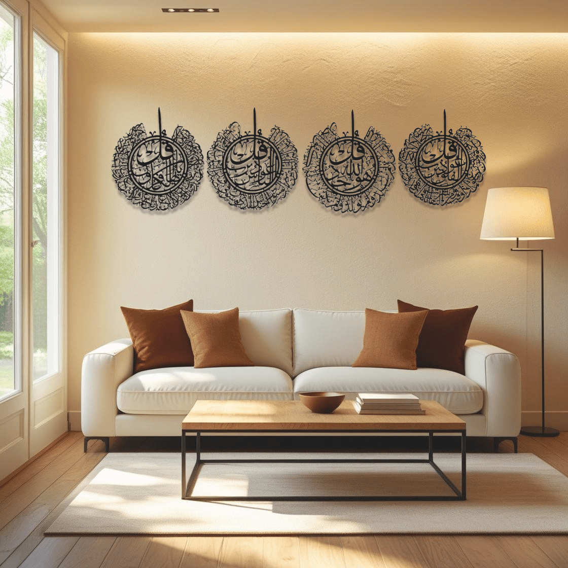 4 Quls Metal Islamic Wall Art