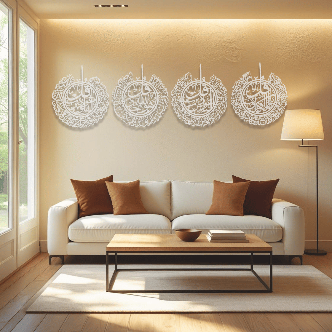 4 Quls Metal Islamic Wall Art