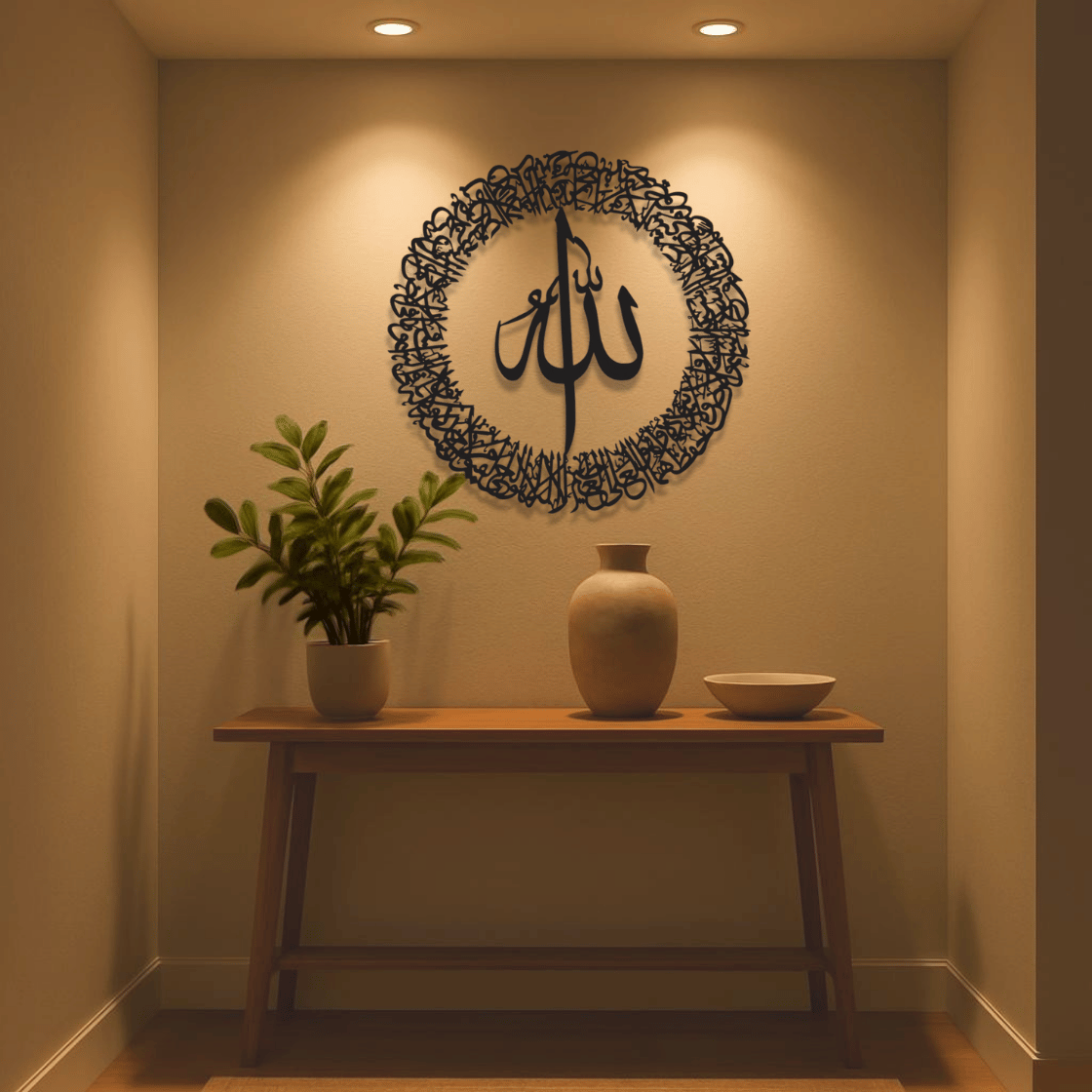 Ayatul Kursi Circular Metal Islamic Wall Art