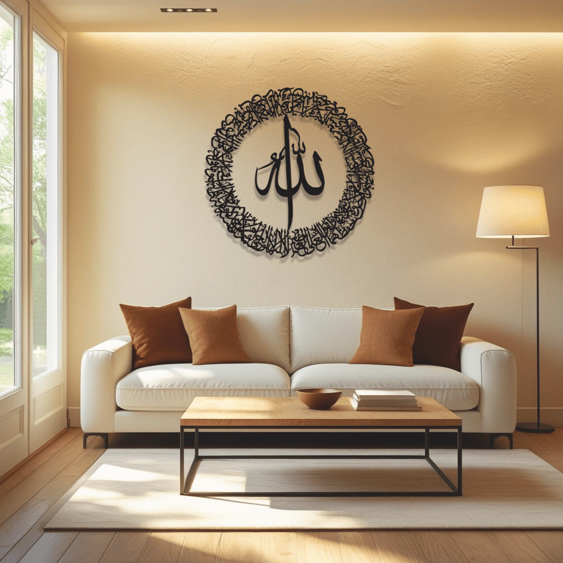 Ayatul Kursi Circular Metal Islamic Wall Art