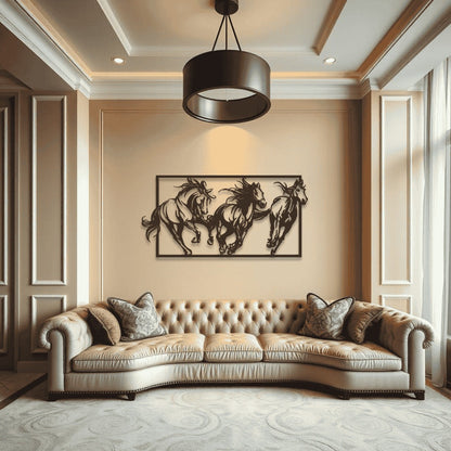 Horse Wall Art D11 لوحة الخيل | Metal Wall Art (Set of 3)