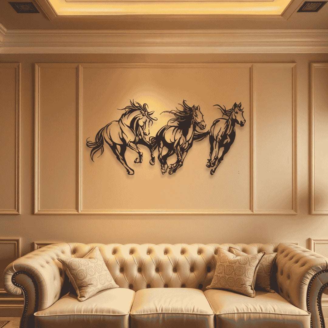 Horse Wall Art D10 لوحة الخيل | Metal Wall Art (Set of 3)