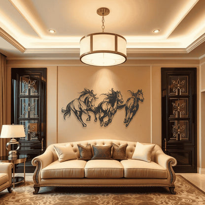 Horse Wall Art D10 لوحة الخيل | Metal Wall Art (Set of 3)