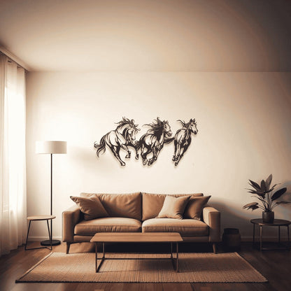 Horse Wall Art D10 لوحة الخيل | Metal Wall Art (Set of 3)