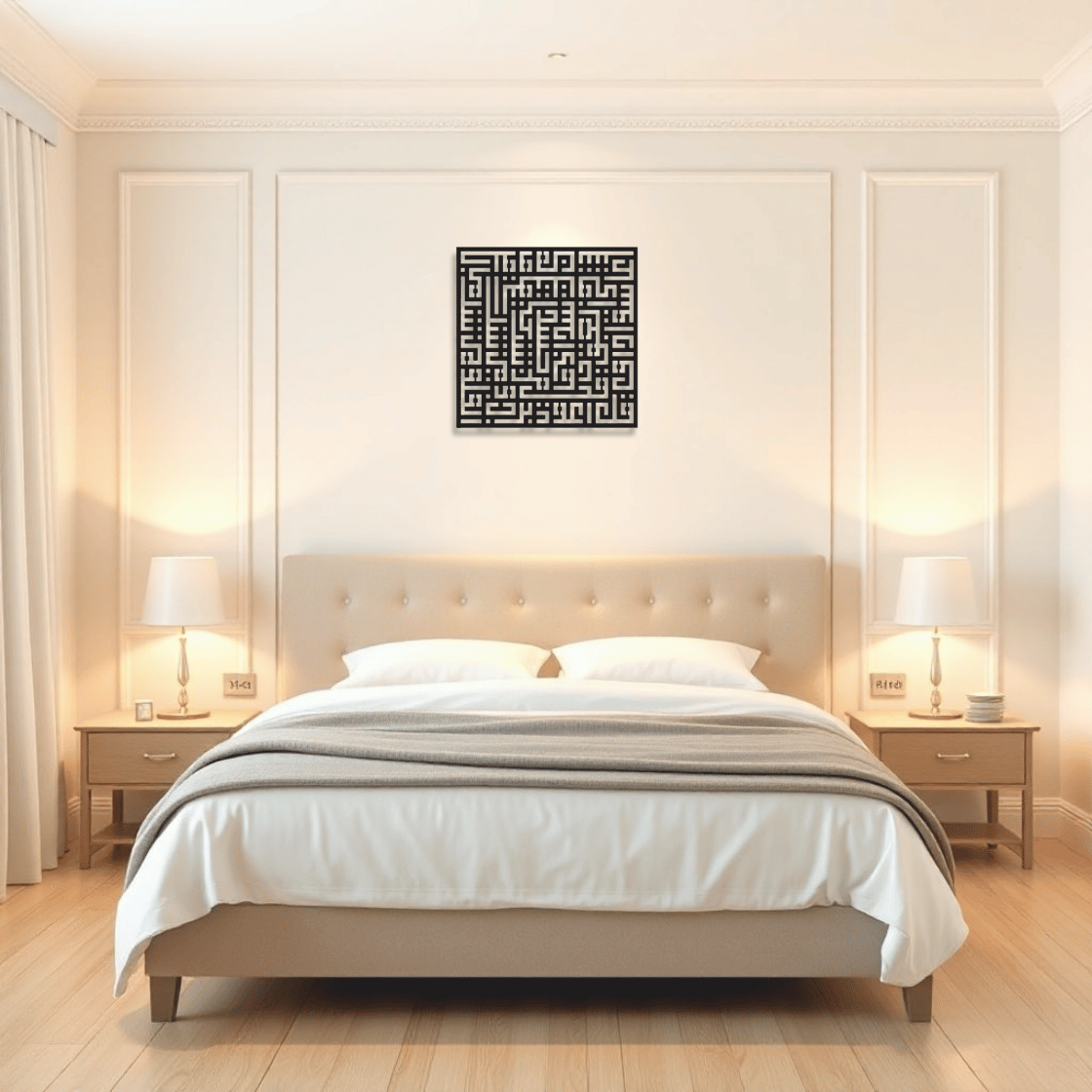 Surah Al-Falaq Kufic Calligraphy Metal Islamic Wall Art