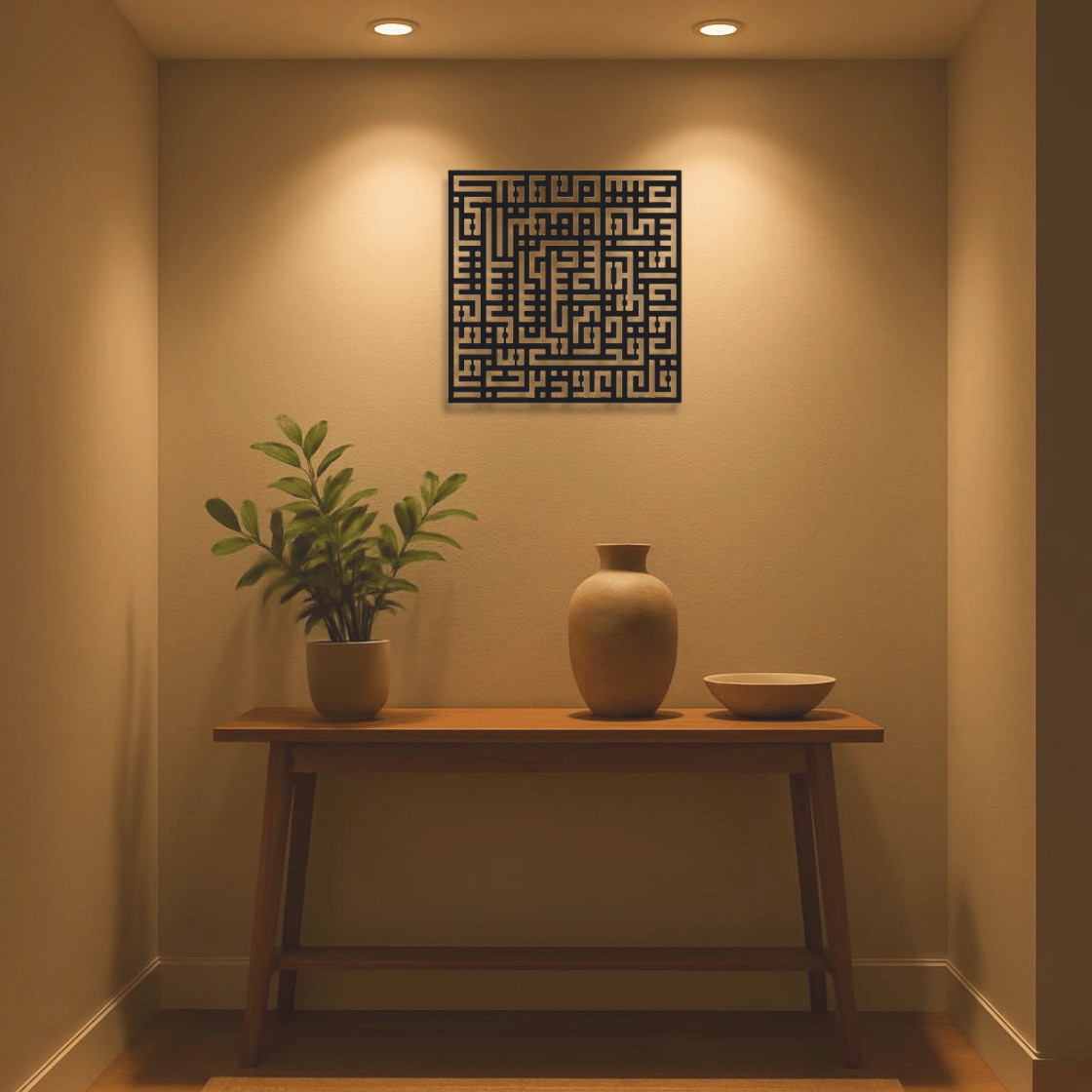 Surah Al-Falaq Kufic Calligraphy Metal Islamic Wall Art