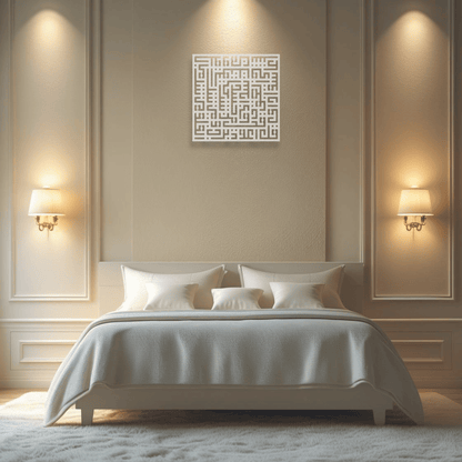 Surah Al-Falaq Kufic Calligraphy Metal Islamic Wall Art