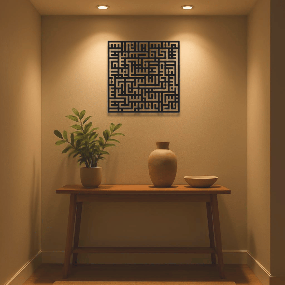 Surah An-Nas Kufic Calligraphy Islamic Metal Wall Art