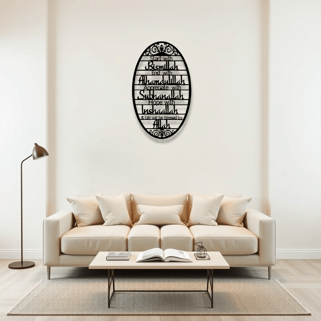 Start With Bismillah Islamic Wall Art